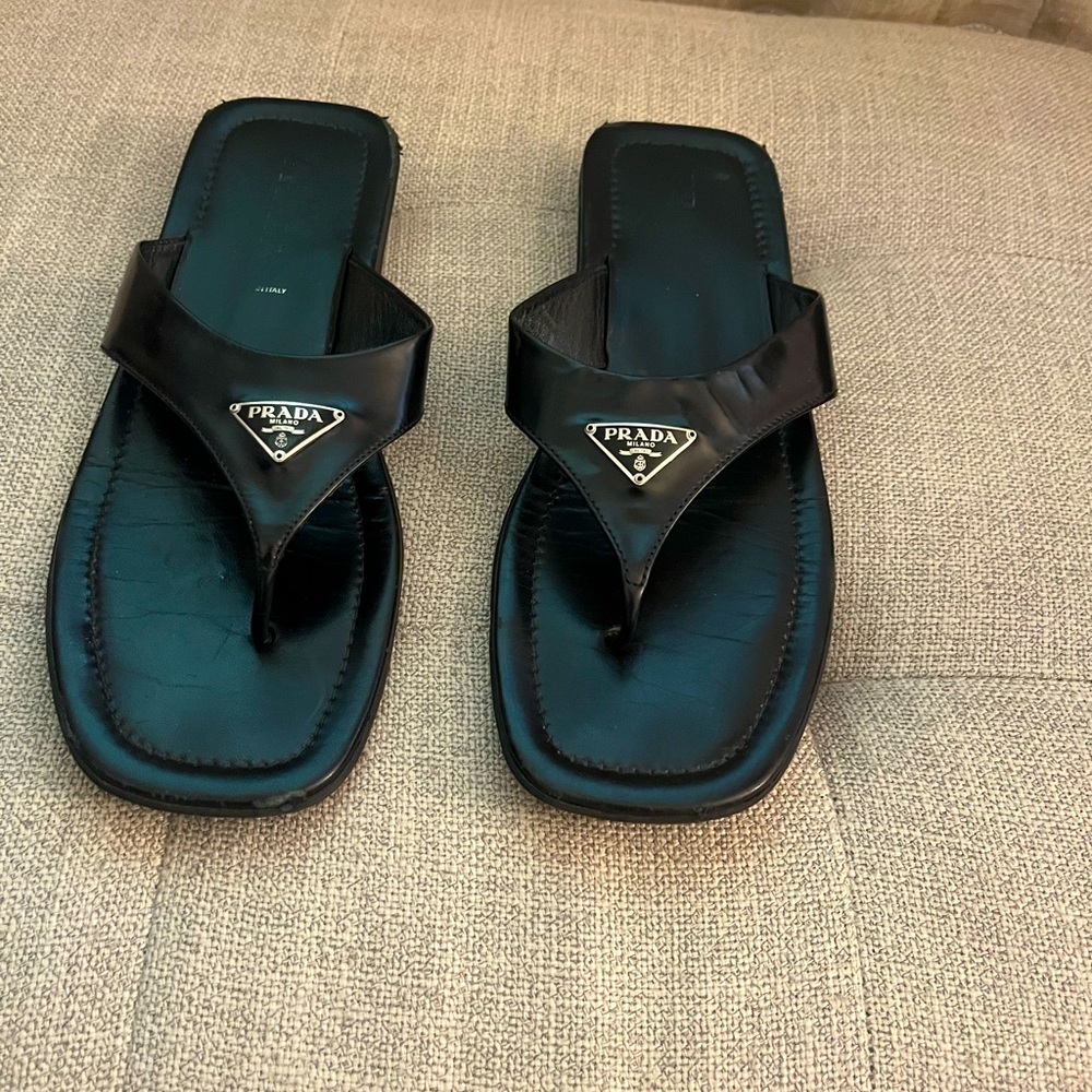 Authentic Prada sandals, Black, size 8